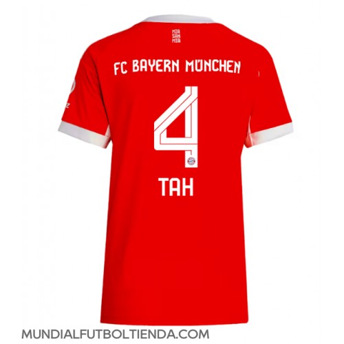 Camiseta Bayern Munich Jonathan Tah #4 Primera Equipación Replica 2025-26 para mujer mangas cortas